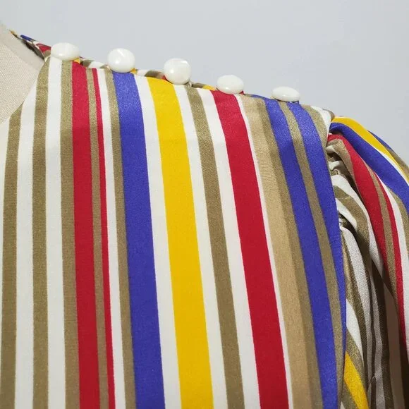 Vintage Albert Nipon Multicolored Striped Executive Dress - Picture 5 of 7